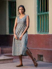Ajrakh Handblock Printed Summer Dress