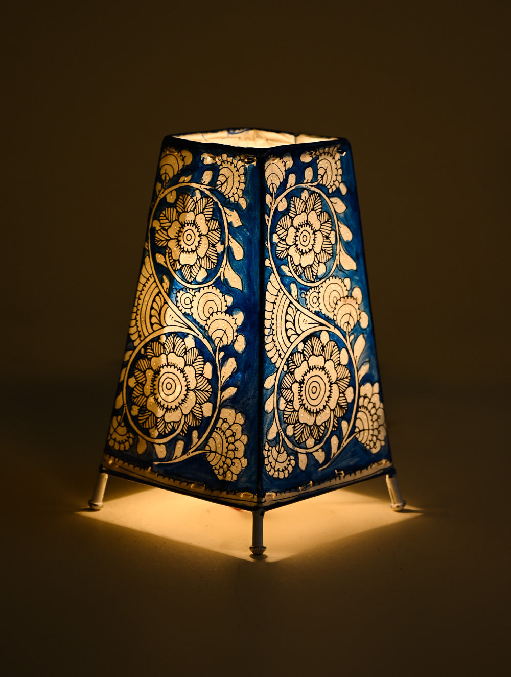 Andhra Leather Craft Lamp Shade - Neelam Puvulu