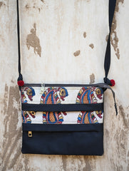 Tri-layered Kalamkari Small Sling Bag - Peacocks