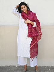 Exclusive Lehariya Chanderi Dupatta - Berry Blast.