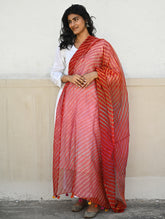 Soft Lehariya Kota Doria Cotton Dupatta - Scarlet Red.