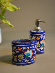Jaipur Blue Pottery Wash Room Organisers - Indigo Garden (Set of 2)