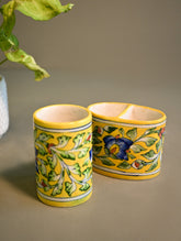 Jaipur Blue Pottery Wash Room Organiser - Lemon Garden (Set of 2)