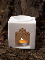 Carved Marble Jharoka Aroma Oil Diffuser (4" x 4'')