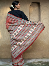 Classic Appeal. Bagru Hand Block Printed Mul Cotton Saree - Vibrant Flora