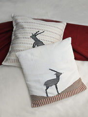 Exclusive, Large Handwoven Kashida Cushion Covers - Van Vistaar (Set of 2)