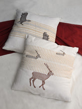 Exclusive, Large Handwoven Kashida Cushion Covers - Vanakash (Set of 2), 20"x 20"