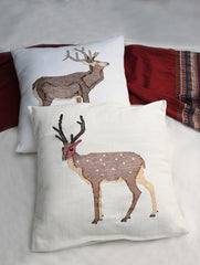 Exclusive, Large Handwoven Kashida Cushion Covers - Mrigaya (Set of 2), 20"x 20"