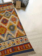 Handwoven Kilim Rug - Colourful Medallion