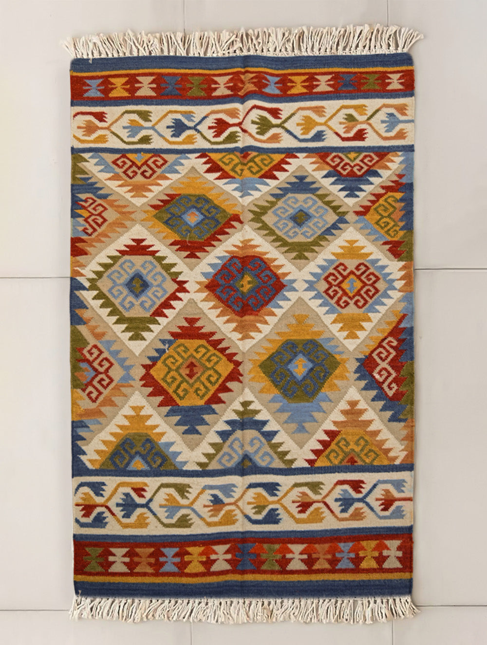 Handwoven Kilim Rug - Colourful Medallion