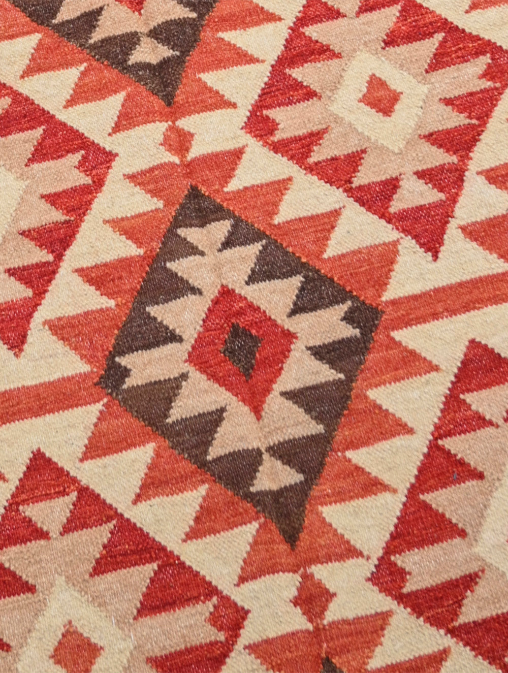 Handwoven Kilim Rug - Red Diamonds
