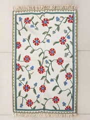 Handwoven Kilim Rug - Red Floral