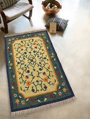 Handwoven Kilim Rug - Soft Yellow Field
