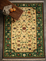 Handwoven Kilim Rug - Soft Yellow Field