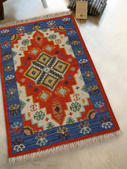 Handwoven Kilim Rug - Bold Medallion