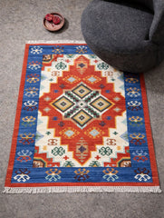 Handwoven Kilim Rug - Bold Medallion