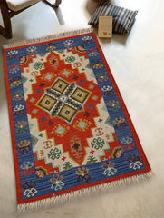 Handwoven Kilim Rug - Bold Medallion