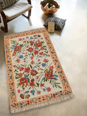 Handwoven Kilim Rug - Cream Bouquet