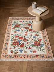 Handwoven Kilim Rug - Cream Bouquet