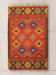 Handwoven Kilim Rug - Terracotta Field