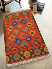 Handwoven Kilim Rug - Terracotta Field