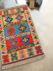 Handwoven Kilim Rug - Tribal Panels (Length 5ft x Width 3ft)