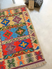 Handwoven Kilim Rug - Tribal Panels (Length 5ft x Width 3ft)