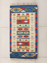 Handwoven Kilim Rug - Nomadic Stripes (Length 6ft x Width 2ft)