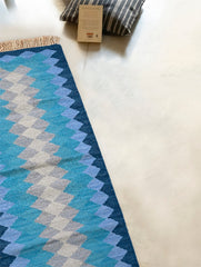 Handwoven Kilim Rug - Blue Gradience