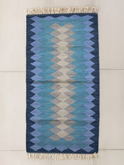 Handwoven Kilim Rug - Blue Gradience