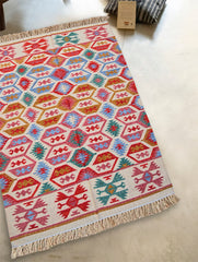 Handwoven Kilim Rug - Tribal Mosaic (Length 6ft x Width 4ft)