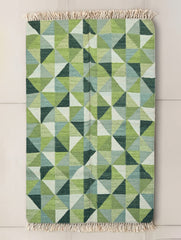 Handwoven Kilim Rug - Green Gradience