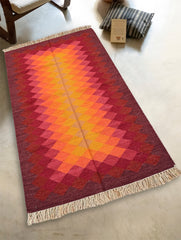 Handwoven Kilim Rug - Sunset Prism