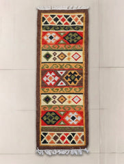 Handwoven Kilim Rug - Tribal Bands (Length 6ft x Width 2ft)