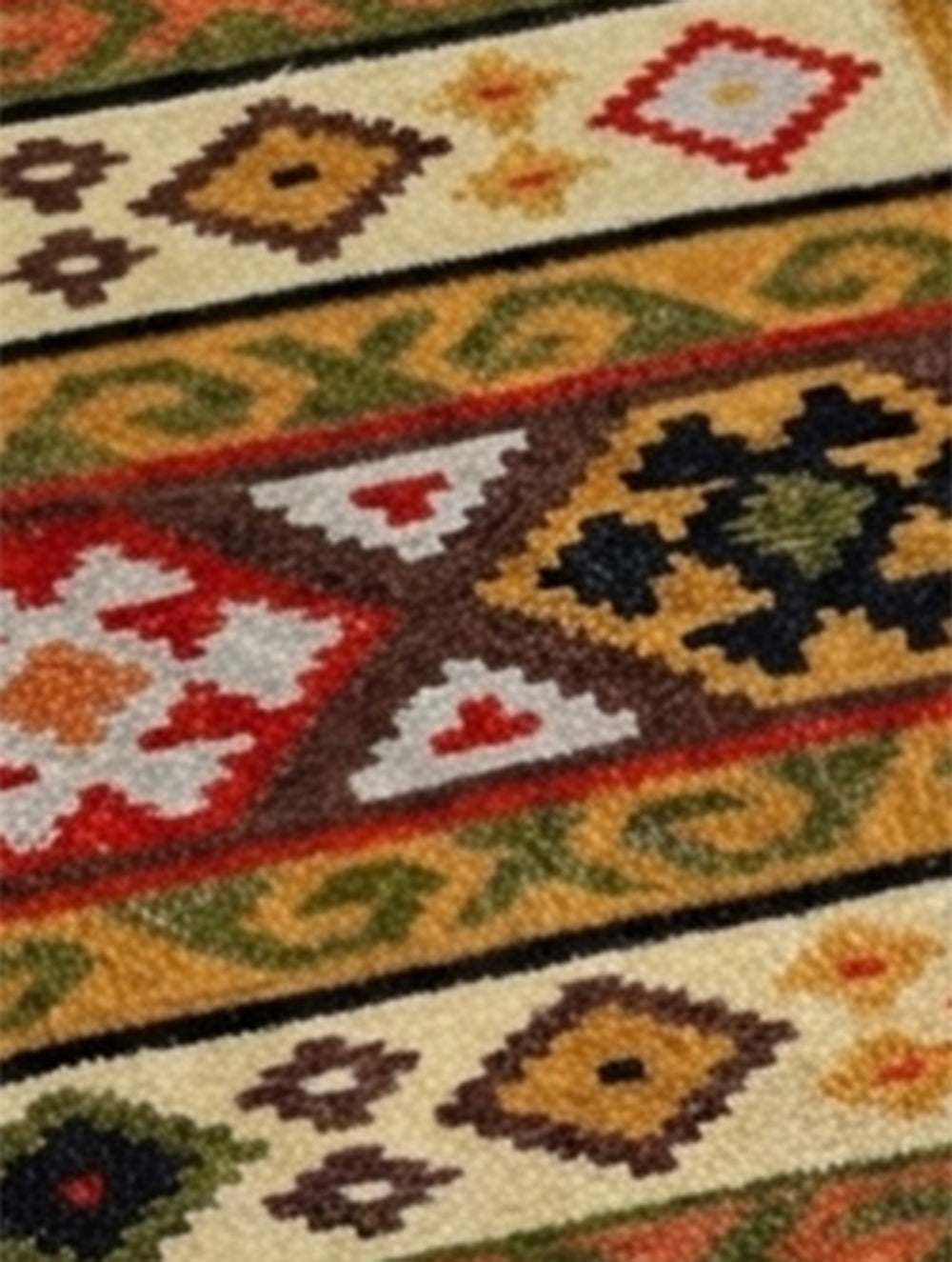 Handwoven Kilim Rug - Tribal Bands (Length 6ft x Width 2ft)