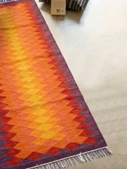 Handwoven Kilim Rug - Ember Gradient (Length 6ft x Width 2ft).