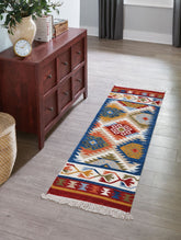 Handwoven Kilim Rug - Sapphire Heritage Medallion (Length 6 ft x Width 2ft)