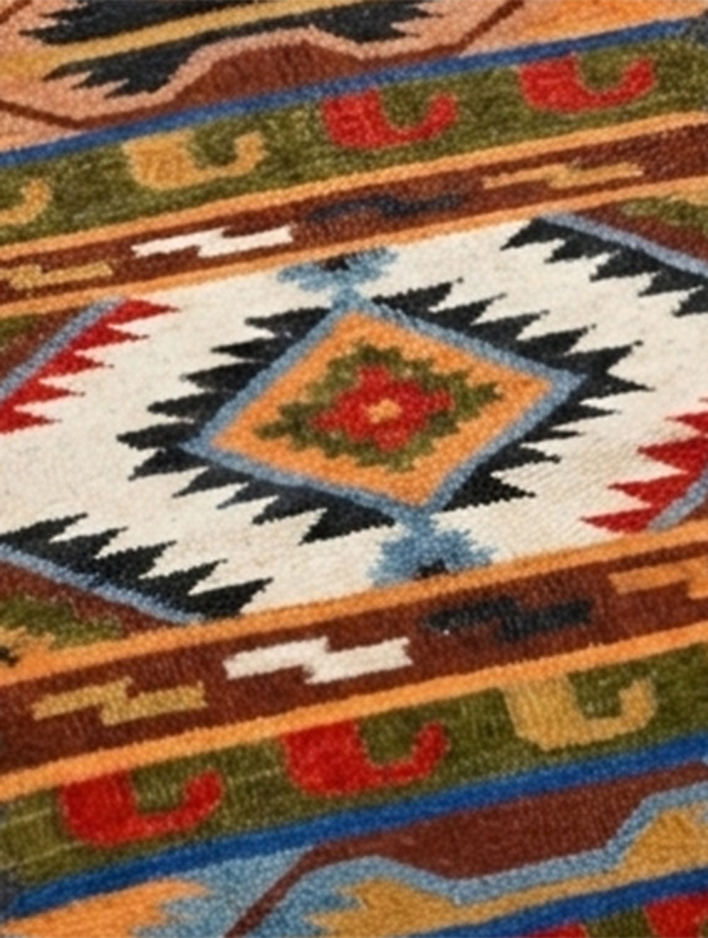 Handwoven Kilim Rug - Charcoal Layers (Length 6 ft x Width 2ft)