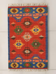 Handwoven Kilim Rug - Scarlet Medallion