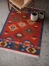 Handwoven Kilim Rug - Scarlet Medallion