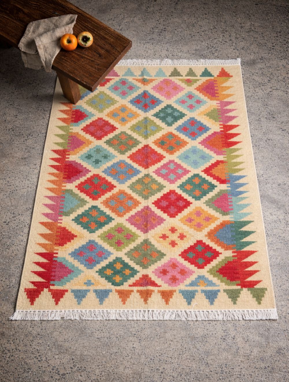 Handwoven Kilim Rug - Candy Mosaic (Length 5ft x Width 3ft)