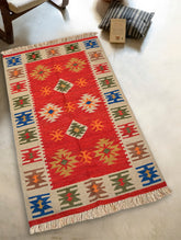 Handwoven Kilim Rug - Crimson Folk