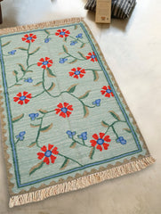 Handwoven Kilim Rug - Turquoise Garden