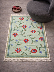 Handwoven Kilim Rug - Turquoise Garden