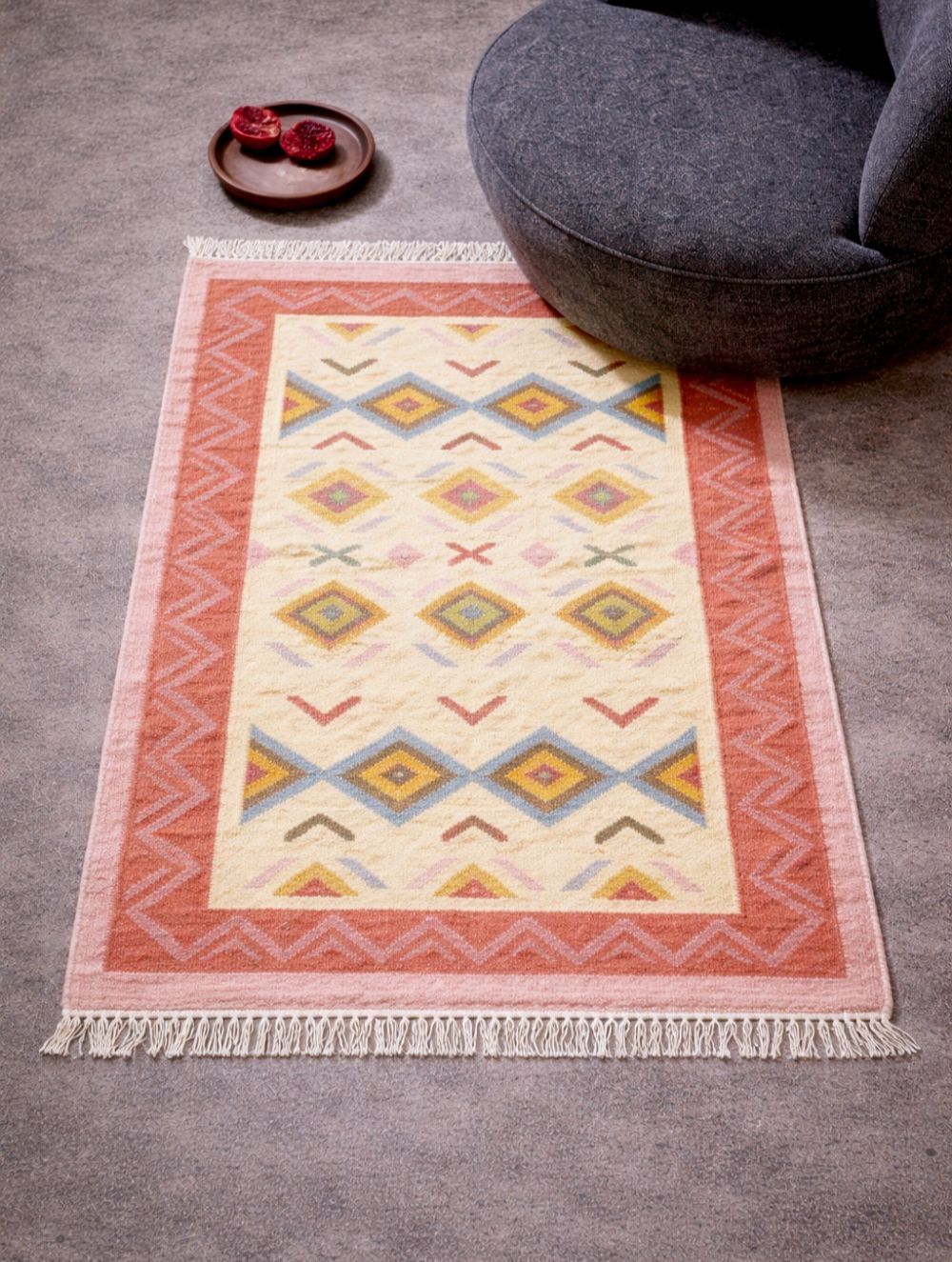Handwoven Kilim Rug - Rose Meadow