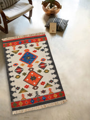 Handwoven Kilim Rug - Ivory Folk