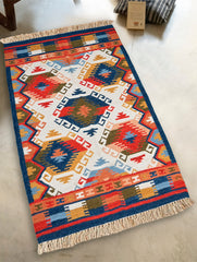 Handwoven Kilim Rug - Layered Diamonds