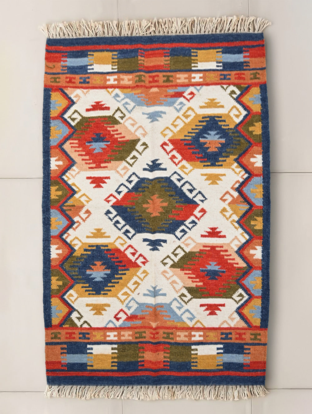 Handwoven Kilim Rug - Layered Diamonds