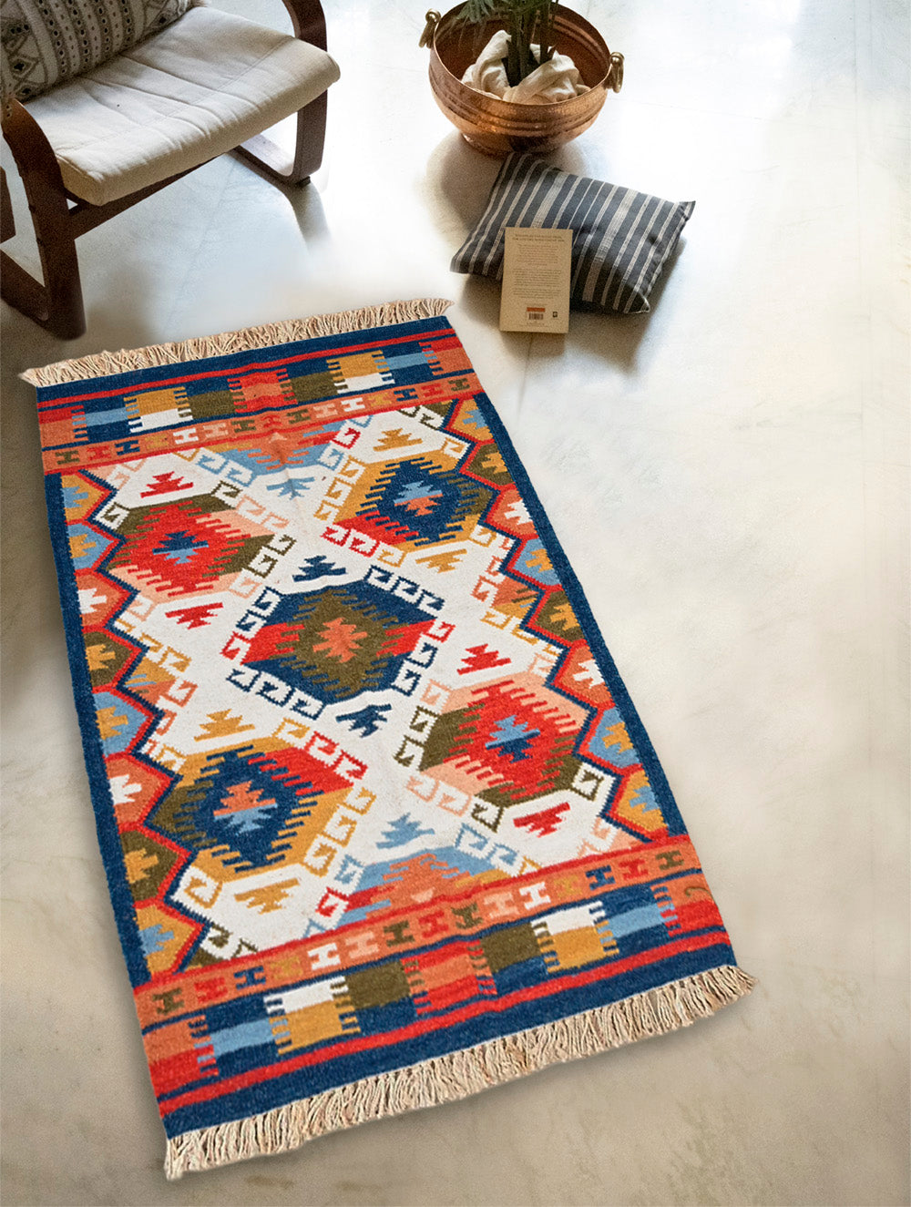 Handwoven Kilim Rug - Layered Diamonds