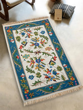 Handwoven Kilim Rug - Teal Garden